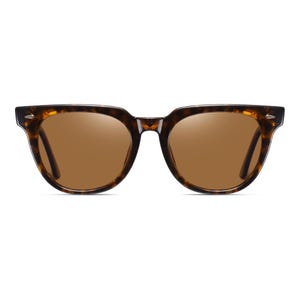 Minimalist Rectangular Polarized Brown and Black Mens and Womens Sunglasses