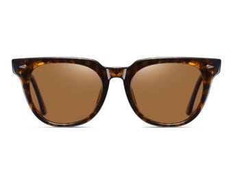 Minimalist Rectangular Polarized Brown and Black Mens and Womens Sunglasses