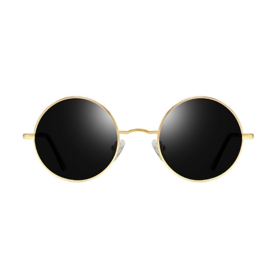 Dolores 60s Vintage Style Gold Rimmed Round Polarized Mens  display picture 1