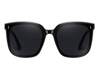 Minimalist Square Oversized Polarized Black Sunglasses for Women and Men