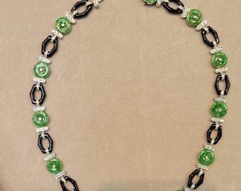 60% Off Special Clearance!! Accepting Best Offers!! NWT 39,500 Rare 18KT Gold Fancy Burmese Jadeite Black Onyx Diamond Necklace