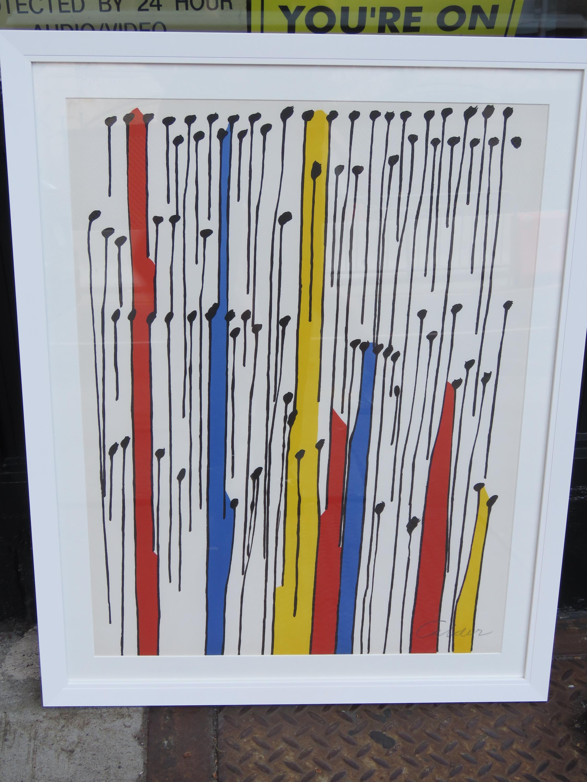Important Estate Original Rare Signed Alexander Calder Rain Drops