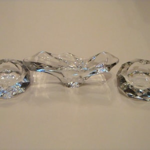 Rare Collection Of 3 Estate Baccarat Piece Centerpiece Bowl With Two Ashtrays