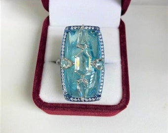 60% OFF Special Liquidation Clearance!! Accepting Best Offers!! NWT 76,500 Rare 18KT Gold 53CT Rare Lrg Gorgeous Paraiba and Diamond Ring