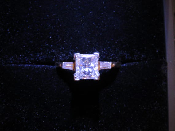 Special Liquidation Clearance! Magnificent Estate Norman Landsberg 14KT Gold 2CT Princess Cut Engagement Ring