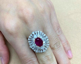 50% OFF Liquidation Clearance!! Accepting Best Offers!! NWT 29,500 Rare Important 18KT Gold Large Gorgeous 5CT Ruby Diamond Ring