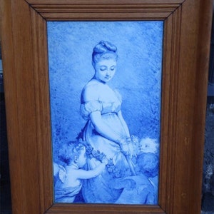 70% Off Special Liquidation! Accepting Best Offers!18,000 Beautiful Framed 19TH Century Painting on Porcelain Woman Children Charles Chaplin