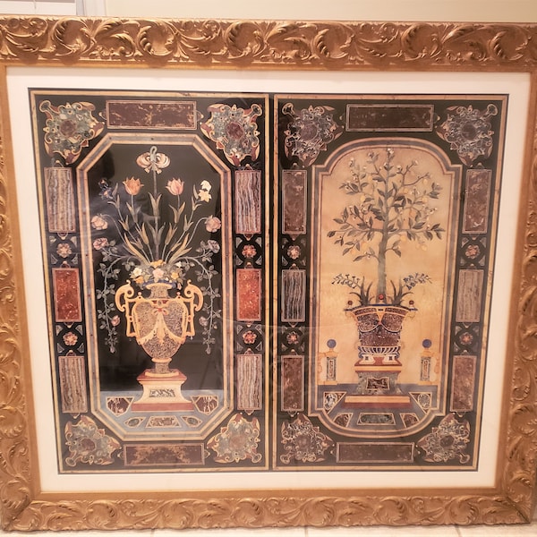 50% OFF Special Liquidation!!! 2500 Beautiful Rare Exquisite Framed Inlaid Style Design Lithograph Print from Important NJ Estate