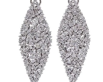 65% Auflösung! Beste Angebote akzeptieren! Marke NWT 85,000 18KT Gold Seltene wunderschöne große Ceylon Saphir Rosenschliff Diamant Ohrringe