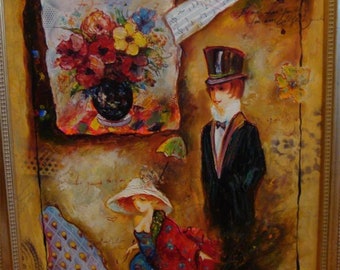50% Liquidation Clearance! Accepting Best Offers!! 6,000 Large Deluxe Rare Sergey Kovrigo Oil on Canvas Poetry Painting