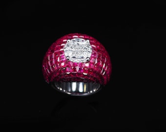 50% OFF Last Call Sample Liquidation Clearance!! Accepting Best Offers! NWT 29,900 Rare Magnificent 18KT Large 33CT Ruby Diamond Bombe Ring