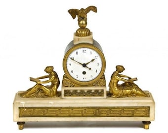 60% Liquidation Clearance! Accepting Best Offers! 21,000 Beautiful 18th C Thomas Hawley European Gilt Bronze & White Marble Mantel Clock