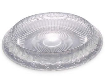 Sonderfertigung!! Seltene Wichtige Große Nachlass Lalique Blume umrandete Herzstück Schüssel