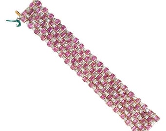 55% Off Liquidation Clearance!! Accepting Best Offers! NWT 110,000 Rare 18KT Gold Fancy 70CT Glittering Pink Sapphire Diamond Bracelet