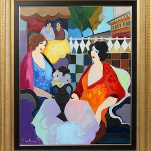 50.000 Seltenes Großes Original Itzchak Tarkay Gemälde Ursprünglich von der Park West Gallery
