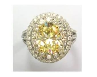 60% OFF Emergency Liquidation Clearance!!! Accepting Best Offers!! NWT 120,000 Rare 18KT Gold Rare Fancy Exquisite Large Yellow Diamond Ring