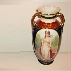 70% Rabatt auf Restposten!! 1.800 Exquisite 19th Century Österreichische Handbemalte Royal Wien Portrait Vase Urne mit Griffen