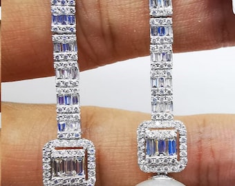 60% OFF Liquidation Clearance!! Accepting Best Offers! NWT 17,829 Rare 18KT Gold South Sea Pearl White Pearl Diamond Dangle Drop Earrings