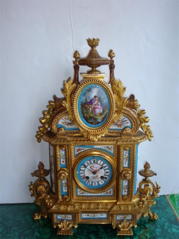 21, 000 Rare Important Estate Gorgeous French Gilt Gold Bronze Japy Freres Sevres Clock