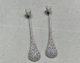 50% OFF Liquidation Clearance!! Accepting Best Offers!!! NWT 31,800 Rare 18KT Gold Gorgeous Fancy  Diamond Dangle Drop Earrings