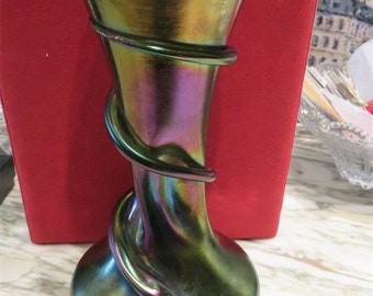 70% Off Liquidation Clearance! Best Offers! 3,600 Rare 20th Century Tiffany Style Colored Glass Serpent Swirl Vase from New York City Estate