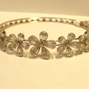 50% Off Emergency Clearance Liquidation!! Accepting Best Offers!! NWT 16,000 Rare 18KT Gold Fancy Cut Diamond Flower Cuff Bangle Bracelet