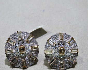 50% OFF Special Liquidation Sample Clearance! NWT 24,000 18KT Gold Gorgeous Fancy Cognac White Diamond Earrings