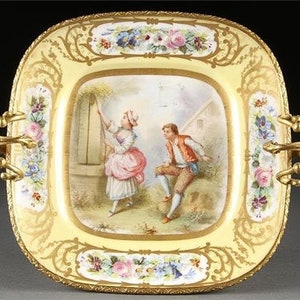60% Off Liquidation Clearance!! Rare Important Estate 19th Century Sevres Style Yellow Porcelain Gilt Bronze Centerpiece Bowl