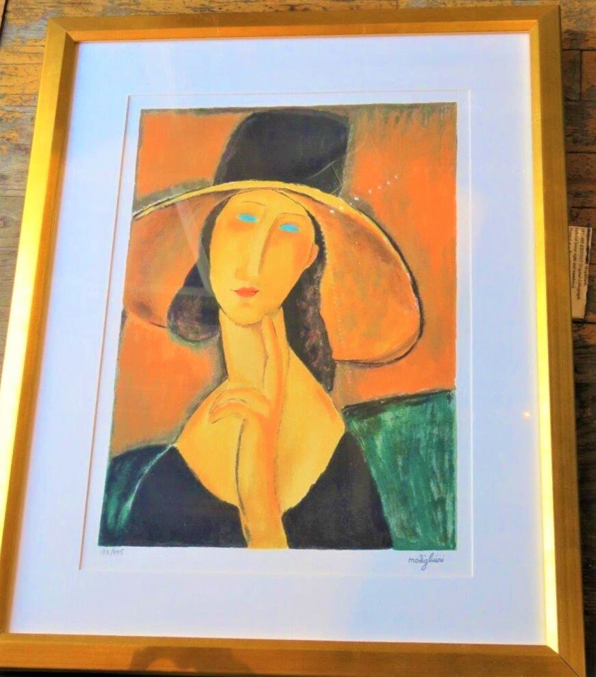 50% OFF Liquidation! Accepting Best Offers!! 7,500 Beautiful Rare Important Amadeo Modigliani Lady with Hat Numbered Lithograph Serigraph