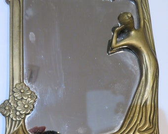 50% Off Special Liquidation Clearance!! 3,600 Rare Bronze Art Deco Maiden Vanity Standing Mirror Tiffany Attributed