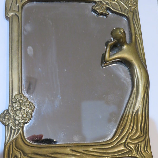 50% Off Special Liquidation Clearance!! 3,600 Rare Bronze Art Deco Maiden Vanity Standing Mirror Tiffany Attributed