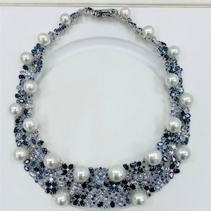 65% OFF Liquidation Clearance!!! NWT 110,000 Rare Important 18KT Gold Large South Sea Pearl Fancy Blue Sapphire Diamond Necklace