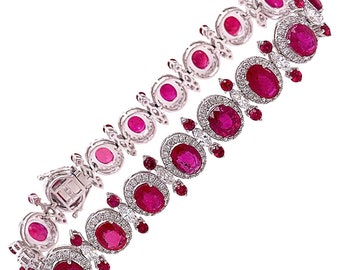 60% OFF Emergency Liquidation Clearance!! Accepting Best Offers!! NWT 45,000 Rare 18KT Gold Rare Fancy Ruby and Diamond Bracelet