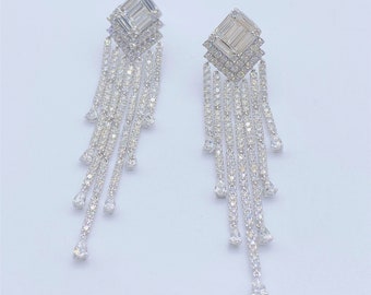 60% OFF Liquidation Clearance!! Accepting Best Offers!! NWT 29,249 18KT Gold Exquisite Rare 6.50CT Fancy Diamond Dangle Earrings