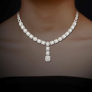 Liquidazione speciale di emergenza del 60%! Accetto le migliori offerte! NWT 33.300 Rara collana a goccia in oro 18 carati con diamanti bianchi da 6 carati, grande e splendida
