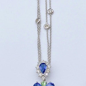 50% Off Liquidation Clearance!!! Accepting Best Offers!NWT 19,599 18KT Gold Gorgeous 28CT Black Opal Fancy Sapphire Diamond Pendant Necklace