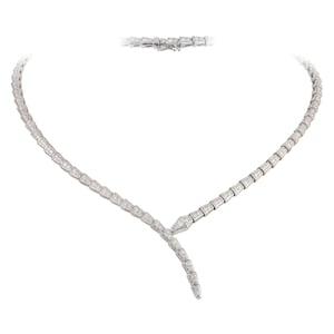60% OFF Special Sample Liquidation Clearance!! Brand NWT 40,000 Extremely Rare 18KT Gold Fancy Diamond Serpent Snake Necklace