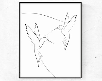 Hummingbird Outline Drawings