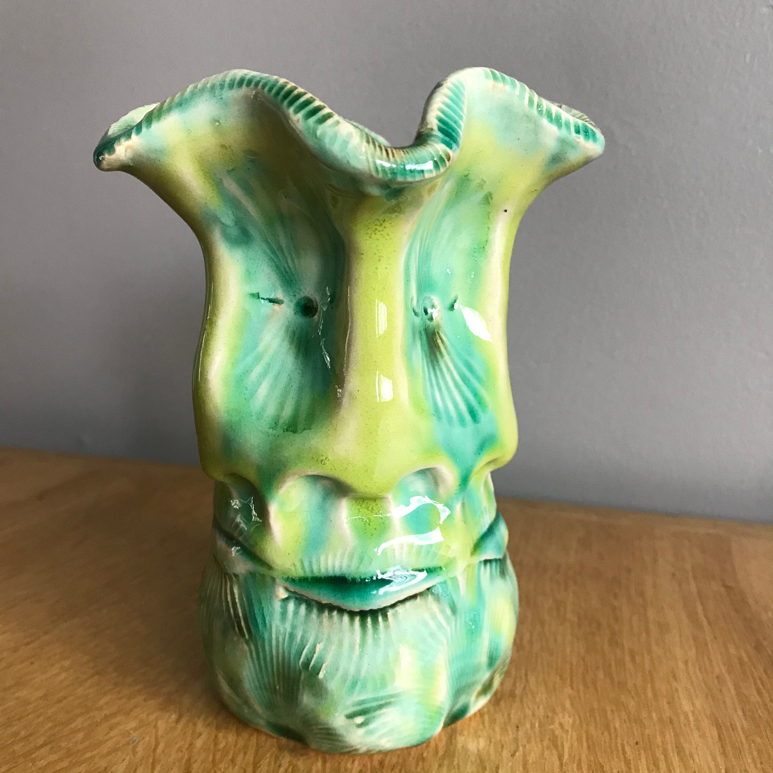 5 Faced Vase Chartreuse Muschel Etsy