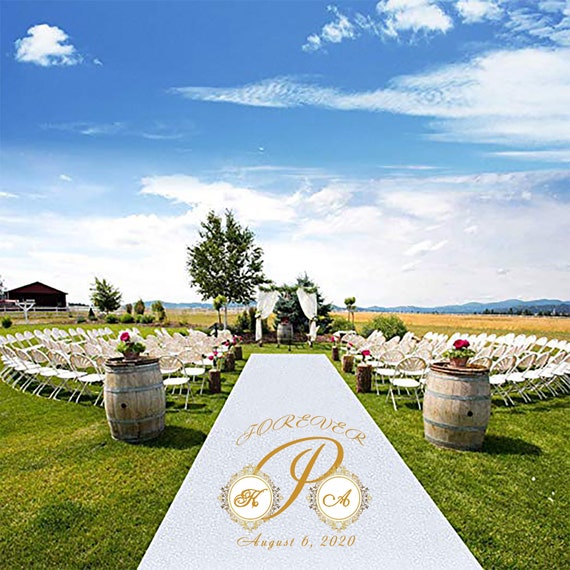 Forever Wedding Aisle Runner Carpet Decor Gold Forever Wedding Aisle Runner, Outdoor Aisle Runner