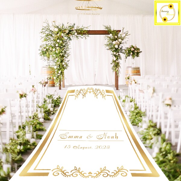 Personalised White Wedding Aisle Runner Etsy UK