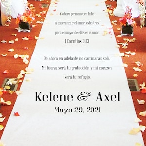 Church Wedding Aisle Runner, Customized Ceremony Wedding Decor, Classic Wedding, Wedding Planner, Wedding Sign, Wedding Runner Outdoor