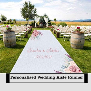 Floral Wedding Aisle Runner, Wedding Decor, Custom Aisle Runner, Outdoor Wedding Decor, Aisle Decorations For Wedding