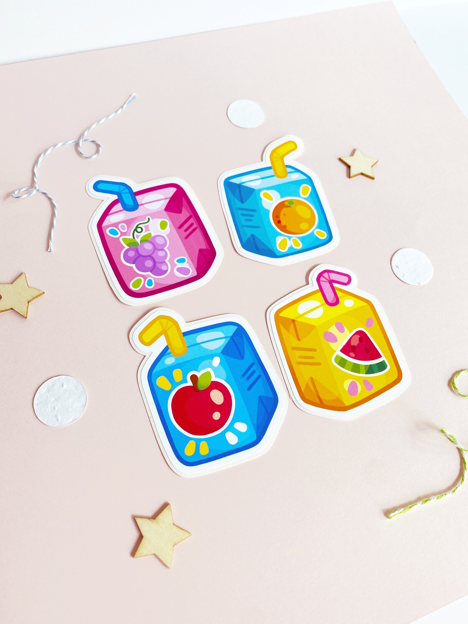 Fruity Juice Sticker Pack Cute Juice Stickers Matte Etsy