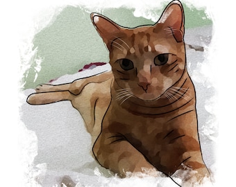 Original cat painting 8x6 in oil on canvas Brown marble cat portrait to order from photo Custom pet portrait Cat lover gift