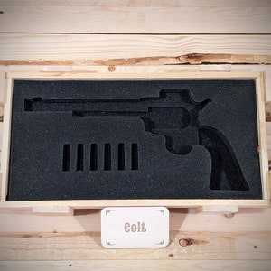 Revolver box for ASG, Crosman, Melcher, Umarex with foam insert, style shipping box, transport box, wooden box (1577167362)