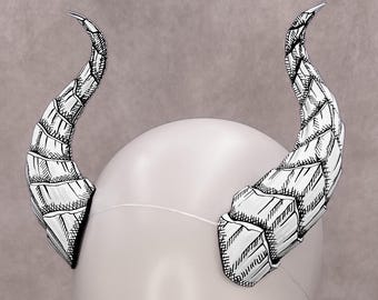 NEW! Manga Comic Fantasy Horns – Hand-Shaded Original Doodle Art Resin Horns for Cosplay & Costumes