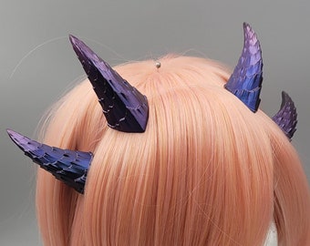 Pointed Dragon Horns - Color-Shift Fantasy Accesory Prop for LARP & RPG Costume