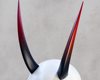 Pointed Devil Horns - Painted Demon Horns for RPG Cosplay & LARP