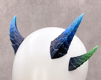 Pointed Dragon Horns - Painted Cosplay Accessory for RPG & LARP Costume